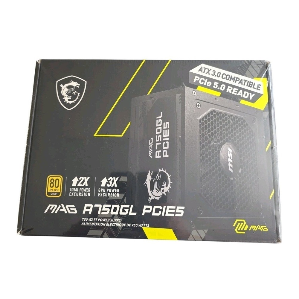 MSI MAG A750GL PCIe 5 750W Power Supply 80+ Gold ATX 3.0 Fully Modular